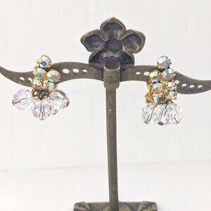 JULIANNA MCM AB Aurora Borealis Cluster Clip On Earrings
